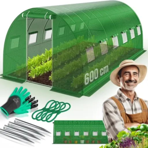 Test KESSER Serre tunnel 6x3 m : grosse surface pour jardinier amateur, avec quelques compromis