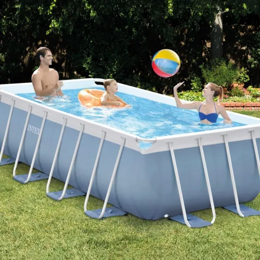 28316FR Kit de Piscine Tubulaire Rectangulaire Vinyle Bleu 400 x 200 x 100 cm
