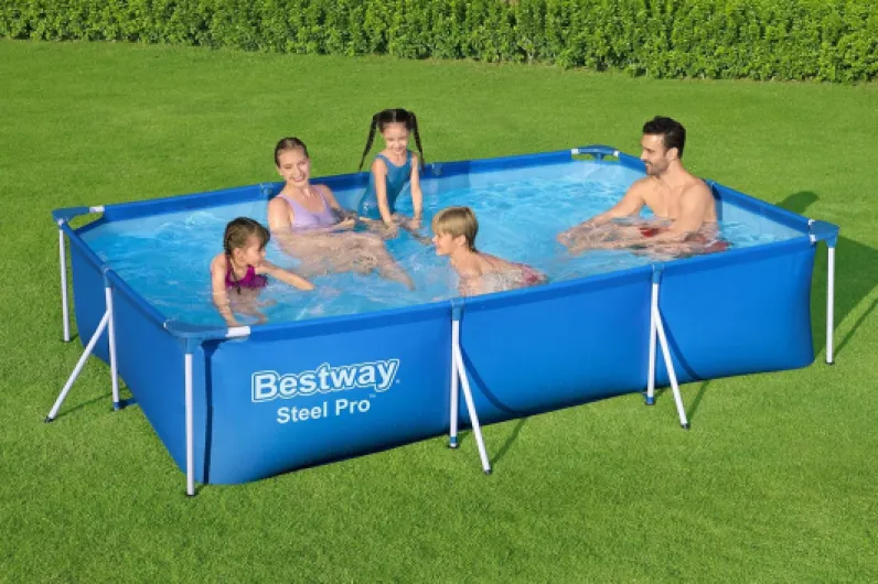 56404 Piscine hors sol Steel Pro 300 x 201 x 66 cm Bleu Simple 2,8 m