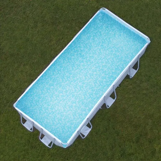 Piscine your GEAR avec cadre en acier - divers modèles/tailles - ronde, rectangulaire ou carrée, 70-122 cm de haut, cadre en acier, piscine de jardin, piscine hors sol, bassin de 300x200, 300x300 400 x 200 x 100 cm - Hellgrau / Blau / Weiß