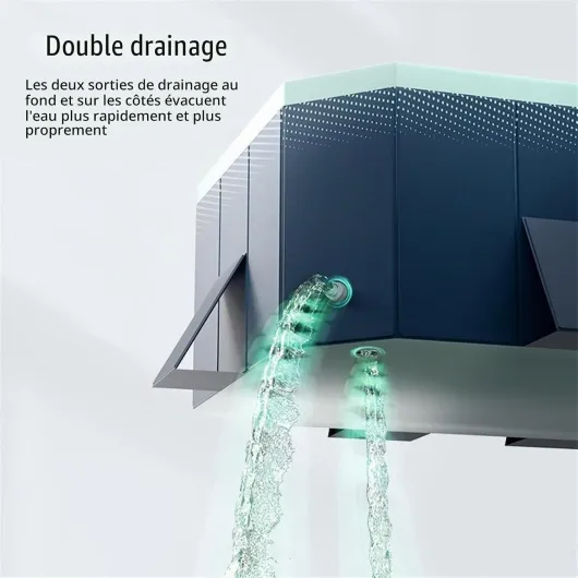 Piscine Extérieure Pliable Non Gonflable pour Enfants Et Adultes, Piscine Hors Sol Pliable Non Gonflable avec Bouchon De Vidange Et Trou De Vidange pour Piscine Familiale,300cm/118.11in