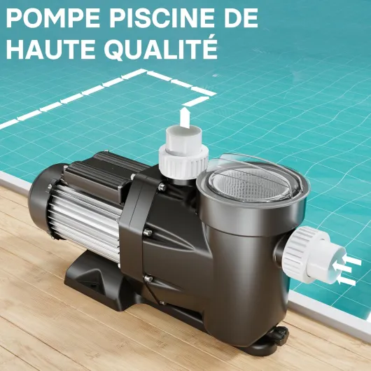 Pompe piscine 1500 W – Débit 33600 l/h – Hauteur refoulement 18 m – Pompe de filtration et de circulation pour Filtre Eau – Pool Whirlpool Bain remous Jardin 33600l/h 1500W