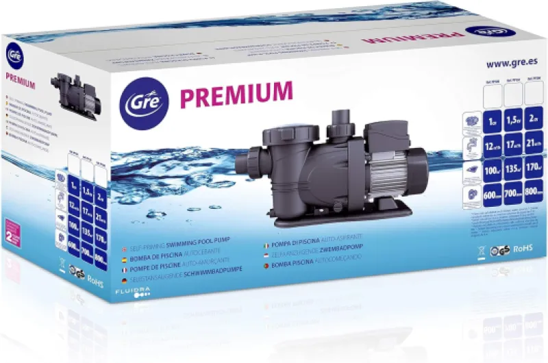 PP077H - Pompe de filtration pour piscine, 550W, 17 m³/h, jusqu'à 65 m³, filtre de 500 mm, conforme à la directive européenne sur l'écoconception