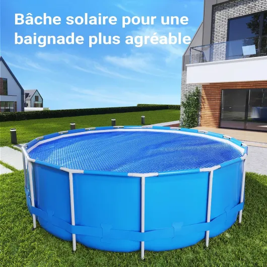 Bâche à Bulles Solaire Ronde pour Piscine, Ø 3,6 m, 400 µ, en PE, Couleur Bleue, Couverture Piscine, Chauffage Piscine bleu 400 µ - Ø 3,6 m