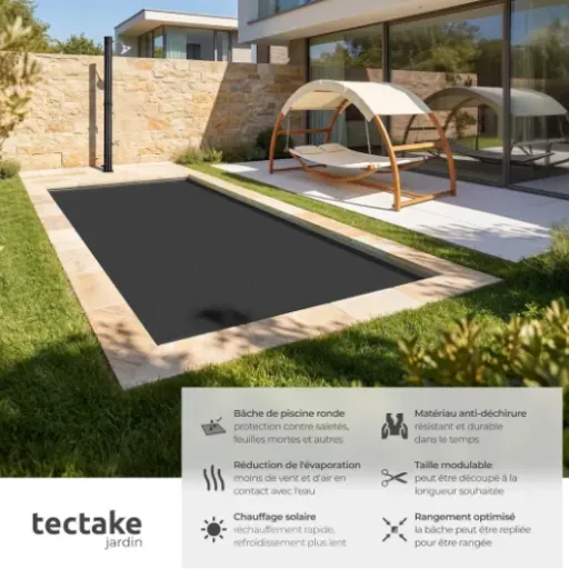 Test tectake Bache a Bulle Piscine 3,66 x 7,32 m : la bâche légère qui fait le job sans chichis