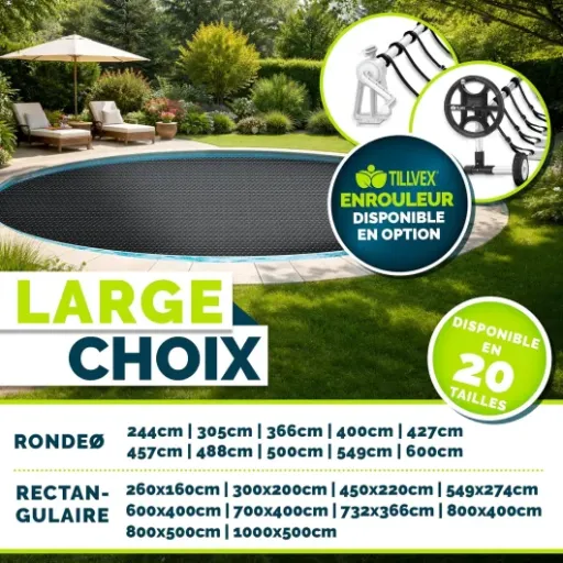 Test Tillvex Bâche Solaire 400 µm 549 x 274 : épaisse, chauffe bien, mais faut aimer découper