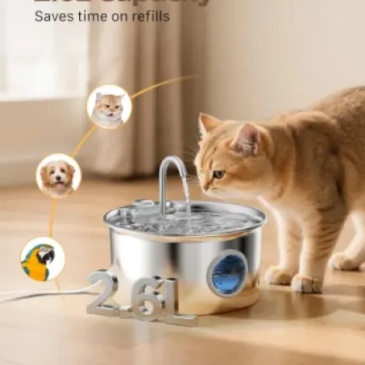 Avis Fontaine a Eau Chat INOX ATMZIQXR : la fontaine en acier qui vise simple, propre et silencieux