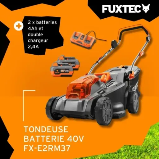 Avis Fuxtec E2RM37 40V : la tondeuse sans fil légère qui vise les jardins jusqu’à 450 m²