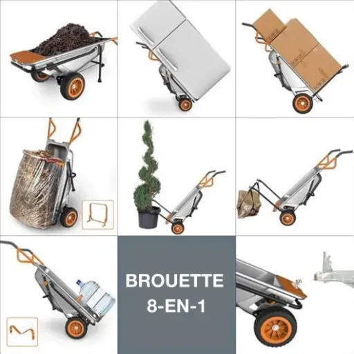 Avis WORX Aerocart WG050E : la brouette 8-en-1 qui veut remplacer diable et chariot de jardin