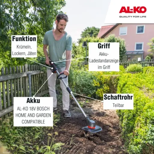Avis AL-KO TL 1820 18 V : la petite motobineuse sans fil pour les jardins légers