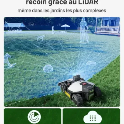 Avis LUBA Mini AWD LiDAR : le robot tondeuse sans fil périphérique pour jardins complexes