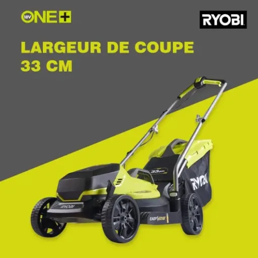 Avis RYOBI OLM1833B 18V One+ : la petite tondeuse sans fil pensée pour les petits jardins