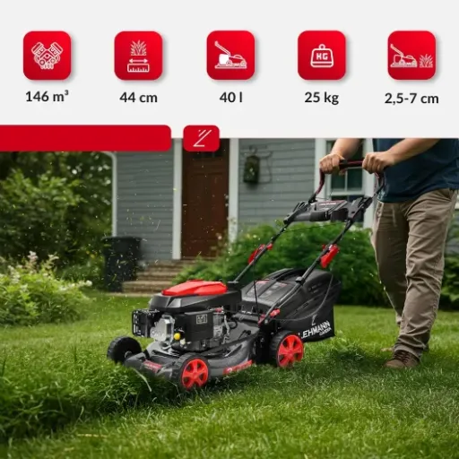 Avis LEHMANN Tondeuse Thermique 42 cm : une autotractée simple et costaud pour jardins moyens à grands
