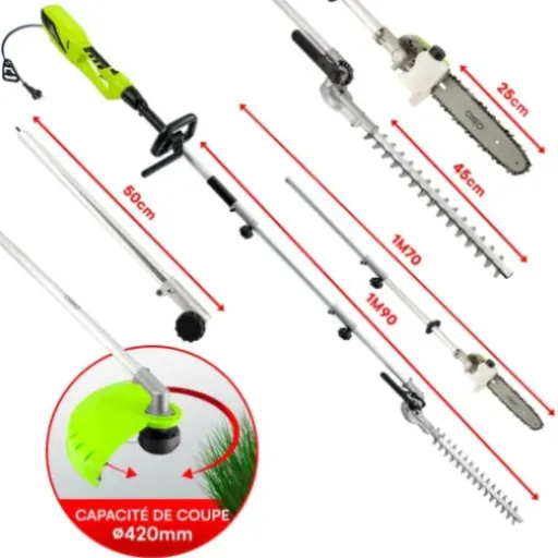 Avis Oxeo Outil Multifonction 900W : le 4-en-1 filaire pour entretenir son jardin sans se ruiner