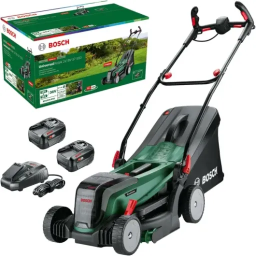 Avis Bosch UniversalRotak 2x18V-37-550 : la tondeuse sans fil 36 V pour pelouses petites à moyennes