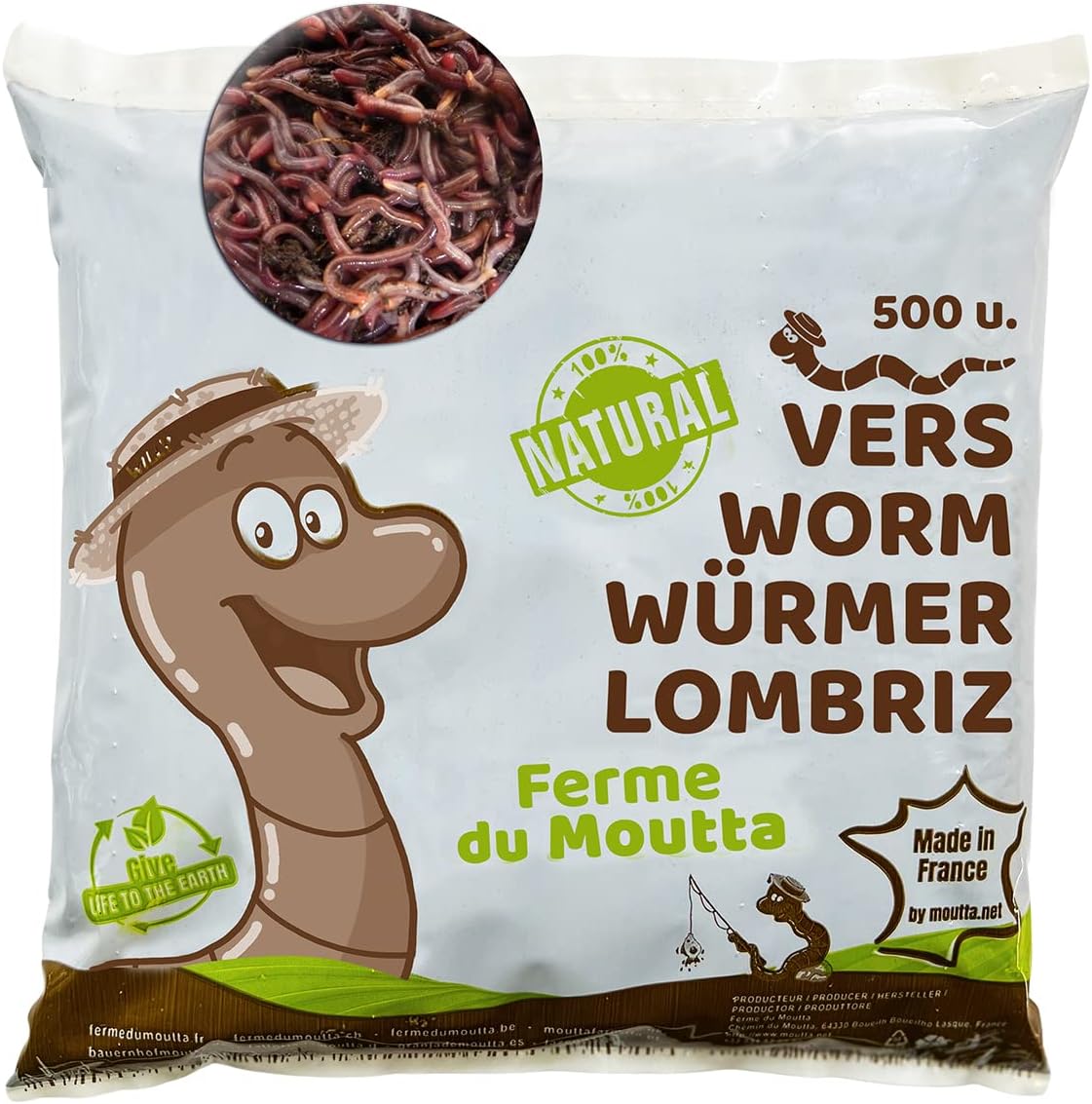 250 gr de Vers de Compost - Vers de terre vivants Eisenia, compostez vos déchets organiques - Pour lombricomposteur/composteur/jardin
