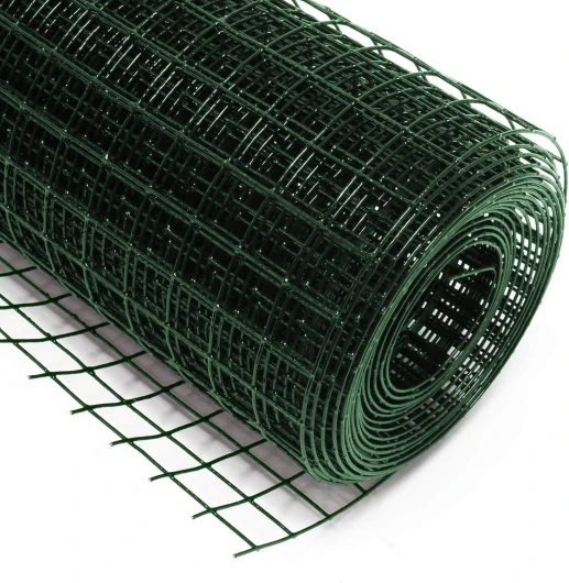 Fil de Grillage Vert Acier galvanisé Maille carrée 25x25mm Rouleau 5m Hauteur 50cm Clôture Volière
