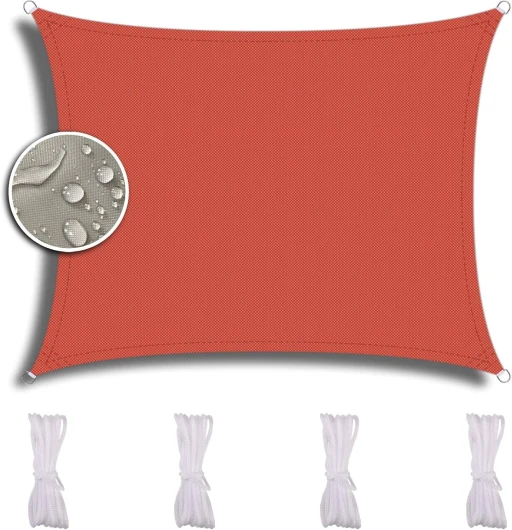 Toile Solaire Voile D'Ombrage Rectangulare 2X3m, Voiture,Restaurant,Jardin, ImperméAble Et RéSistante, ImperméAble Et RéSistante, Auvent Tissu ImperméAble à l'eau, Rouge Rot 2X3M