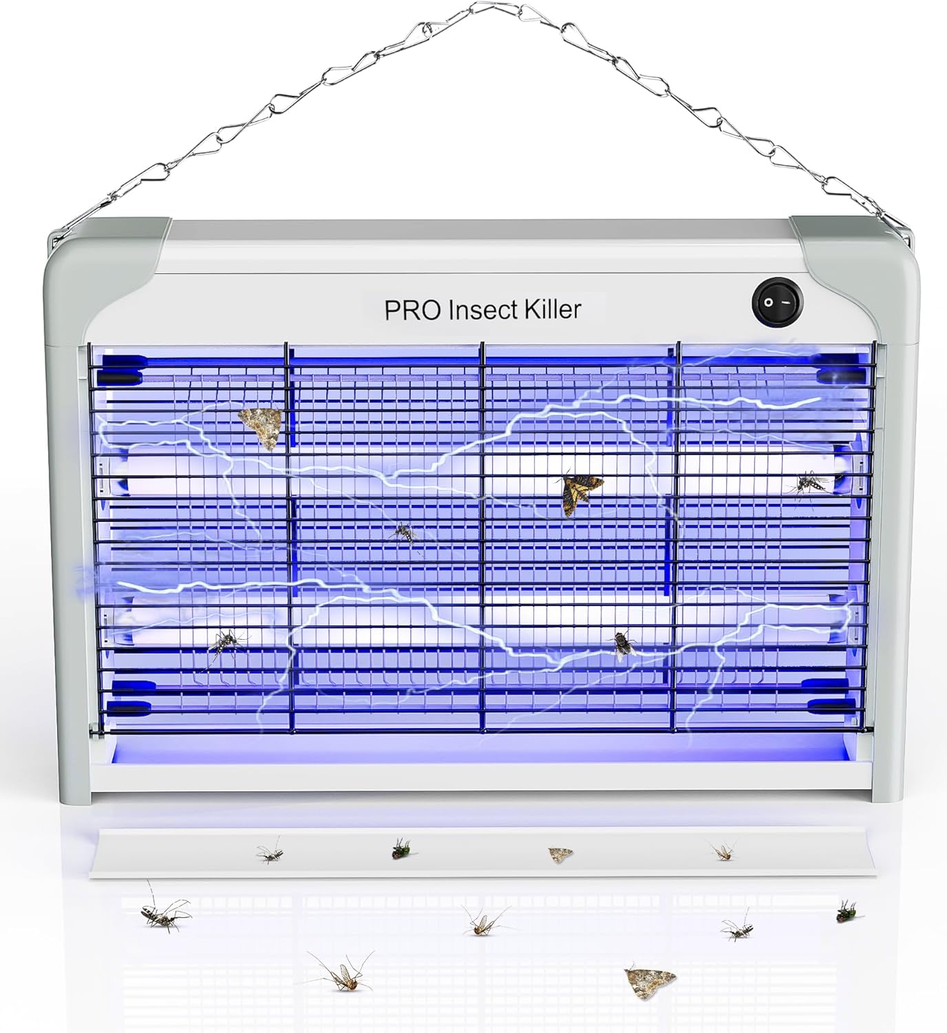 Spectracide Lampe Electrique Anti Moustique Puissant 20W, 2400V Piège à Insectes Volants Efficace, UV Tueur de Moustiques Interieur pour Cuisine Salon Restaurant Fermes Entrepôts Hôpitaux