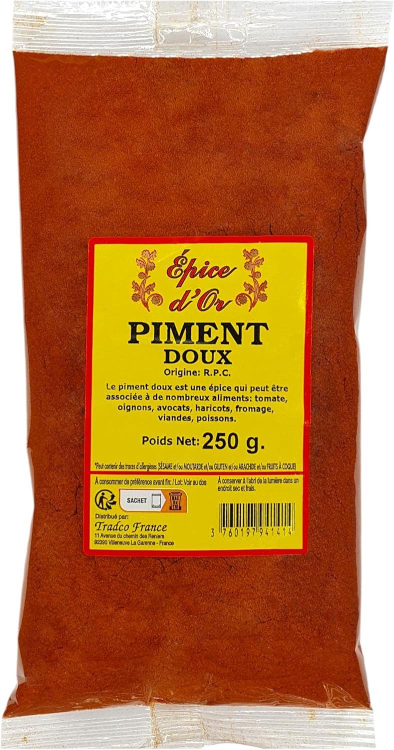 Piment Doux 250g en Poudre - Epice d'Or, sans additif, sans colorant, sans arôme artificiel, 100% Naturel