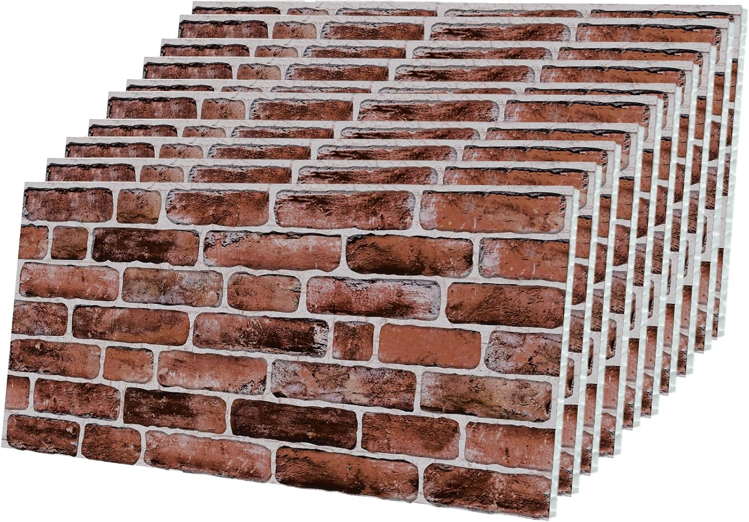 Lot de 10 panneaux muraux 3D en polystyrène imitation pierre - Pour cuisine, salle de bains, balcon, chambre à coucher, salon, mur arrière de cuisine et terrasse - Brun doré 10x Panneaux Honigkaffee