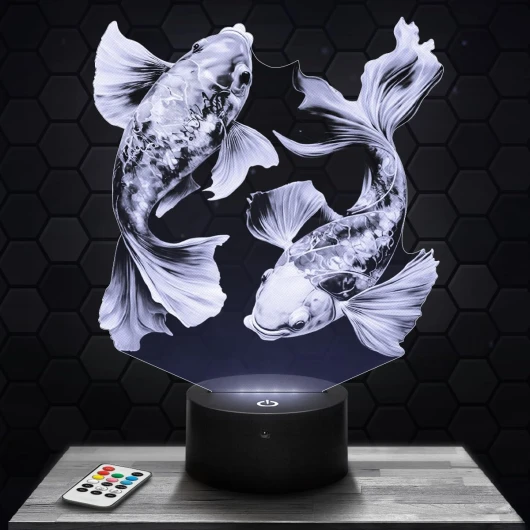 Lampe de chevet Carpe décoration Animal Poisson Jardin Japonai - Idée cadeau homme femme objet Carpe veilleuse adulte déco chambre - Idee cadeau noel homme femme original TOP