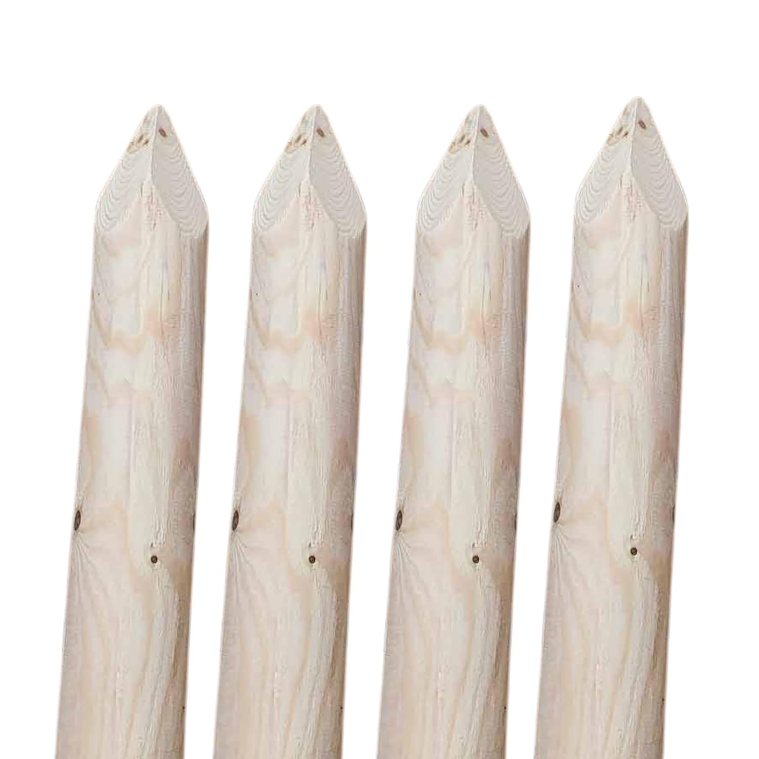 ø 8cm Lot de 4 Piquet Cloture Bois Longueur : 100 cm Poteaux De Clôture De Jardin Non Imprégné Résistant Aux Intempéries Palissade Tuteurs avec Pointe