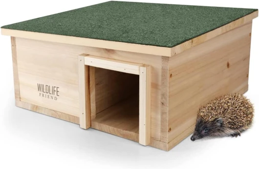 WILDLIFE FRIEND - Grande Maison pour Hérisson Résistante à l'hiver avec Fond en Bois - Mangeoire Résistante aux Intempéries pour Le Jardin - Quartier d'hiver - 40 x 40 x 19
