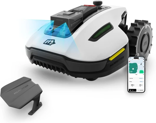 MAMMOTION YUKA Mini 500 Robot Tondeuse sans Fil Périphérique, NetRTK+Vision, Aucune Antenne RTK Requise, Recommandé 500 m², Max - 700 m², Pente à 50%, Cartographie Automatique, avec Module 4G