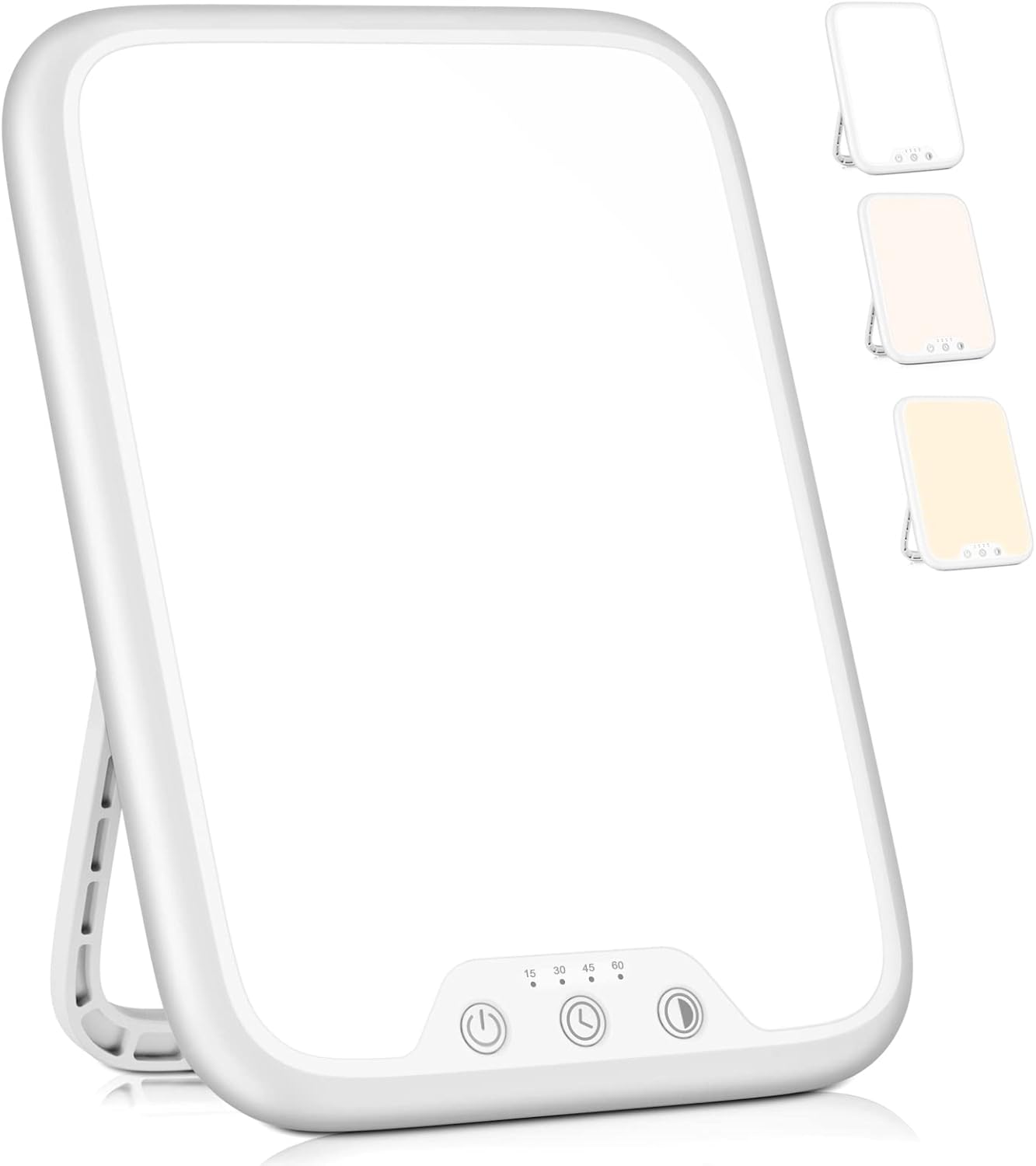 Lampe de luminothérapie, 10000 Lux pour Photothérapie avec Fonction Mémoire & 4 Minuteur, Bommande Bouton, 3 Température de Couleur pour Jour Luminosité Réglable en Continu Pour Bureau/Maison