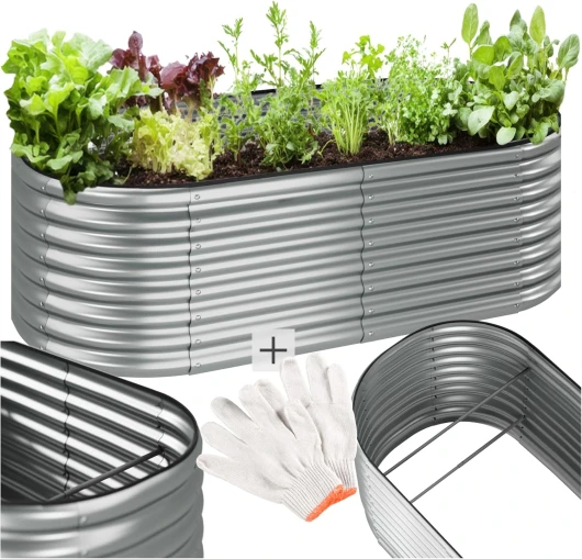 ® Lit de Jardin Carré Potager de Jardin surélevé, Bac à semis Jardiniere en Acier galvanisé résistant à la Rouille Serre de Jardin Jardiniere Exterieur Grande Taille 200x100x60 cm