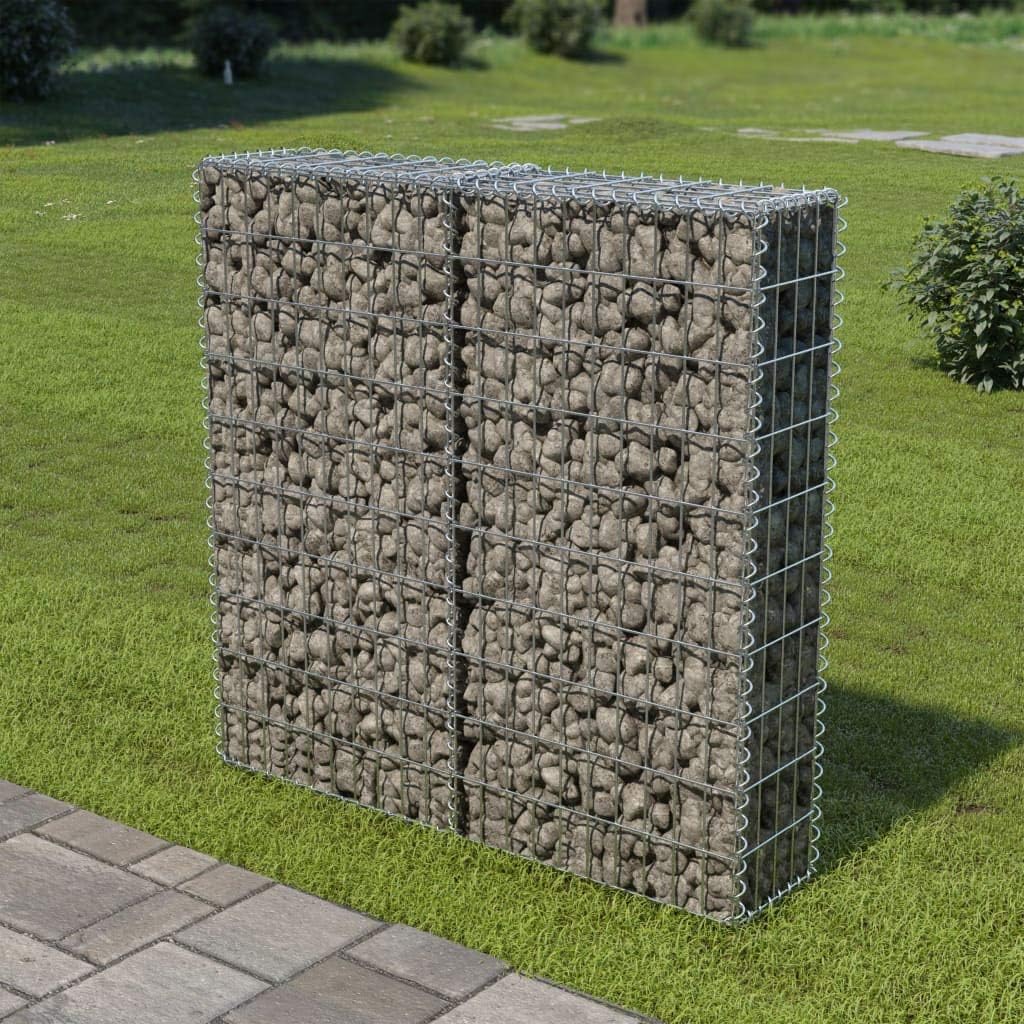 CANLAY Mur en Gabion avec Couvercles Panier de Gabion Mur de Soutènement Jardin Extérieur Mur à Gabion avec couvercles Acier galvanisé 100x20x100 cm