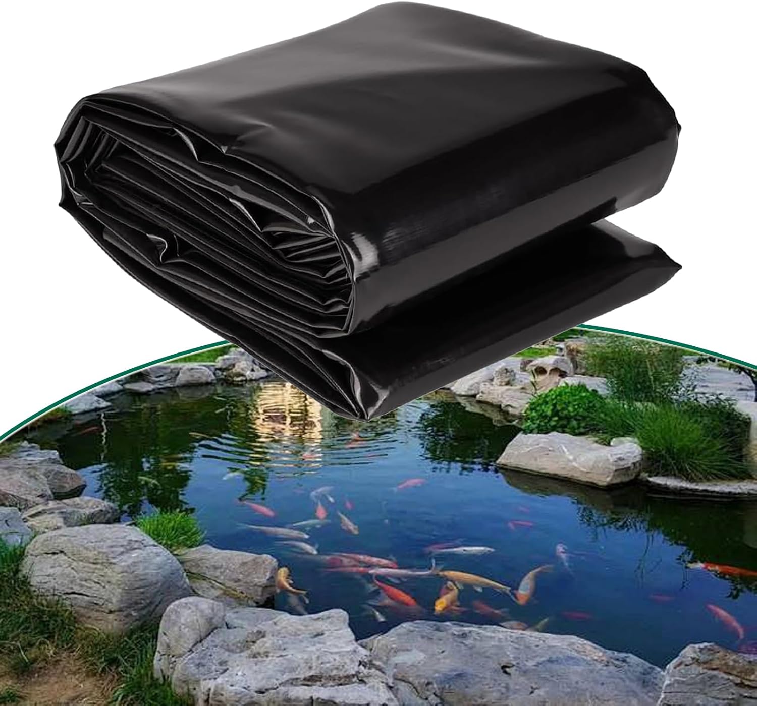 Dtyubfg Bâche pour Bassin Jardin en PVC 9X9m,Revêtement Bâche pour Étang Extérieur Bassin de Poissons Noir en HDPE,pour Bassin Koi, Cascades d'eau, Baies (Couleur : Noir, Taille : 3X9m) 3X9m Noir