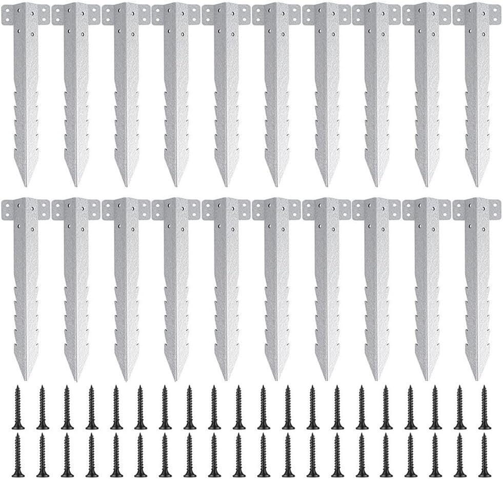 Snowchecking Lot de 20 supports de fixation en bois pour jardinières, murs de soutènement, allée, bord droit, avec vis pour l'aménagement paysager