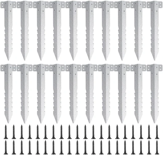 Snowchecking Lot de 20 supports de fixation en bois pour jardinières, murs de soutènement, allée, bord droit, avec vis pour l'aménagement paysager