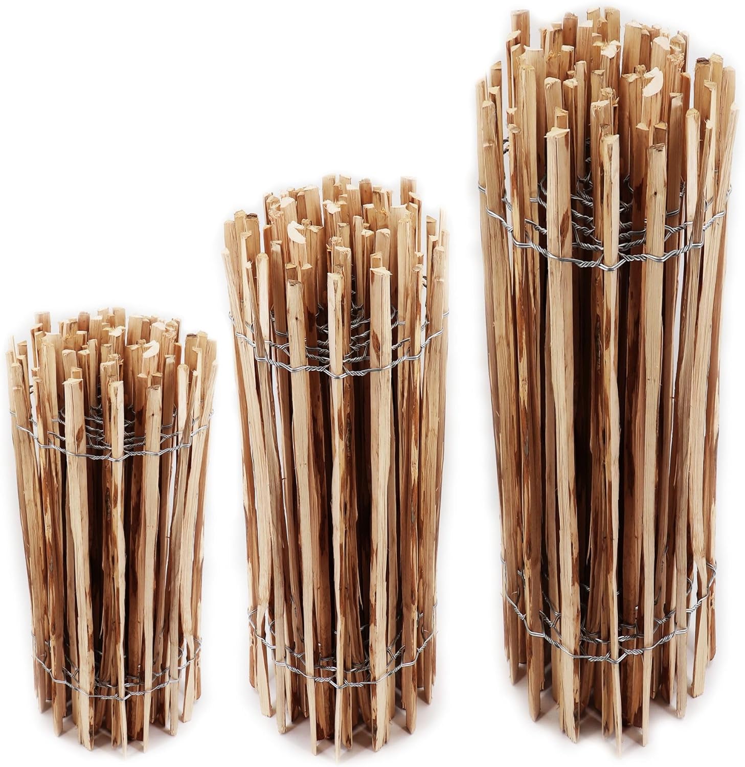 5m Aquagart Clôture en lattis - Hauteur : 100 cm - Hauteur : 4-6 cm - Clôture de jardin en châtaignier en noisette - Clôture en bois durable avec double tension de fil