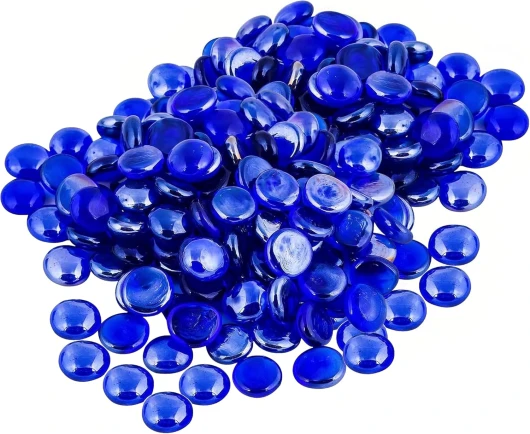 Cailloux de Verre Pierres décoratives Perles pépites gemmes Carreaux de mosaïque pour Vases Artisanat Bols de Jardin réservoir de Poisson (170-180 Cailloux Bleus)