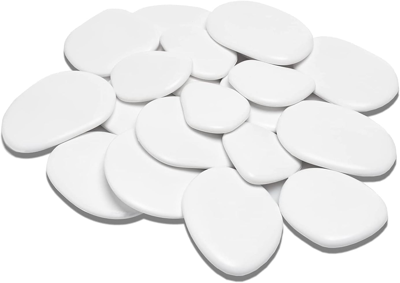 Galets décoratifs en Plastique recyclé pour Pots, Peinture, Aquariums, Maison, Jardin (taille L Ø 5-8 cm, environ 45 pièces, Blanc)