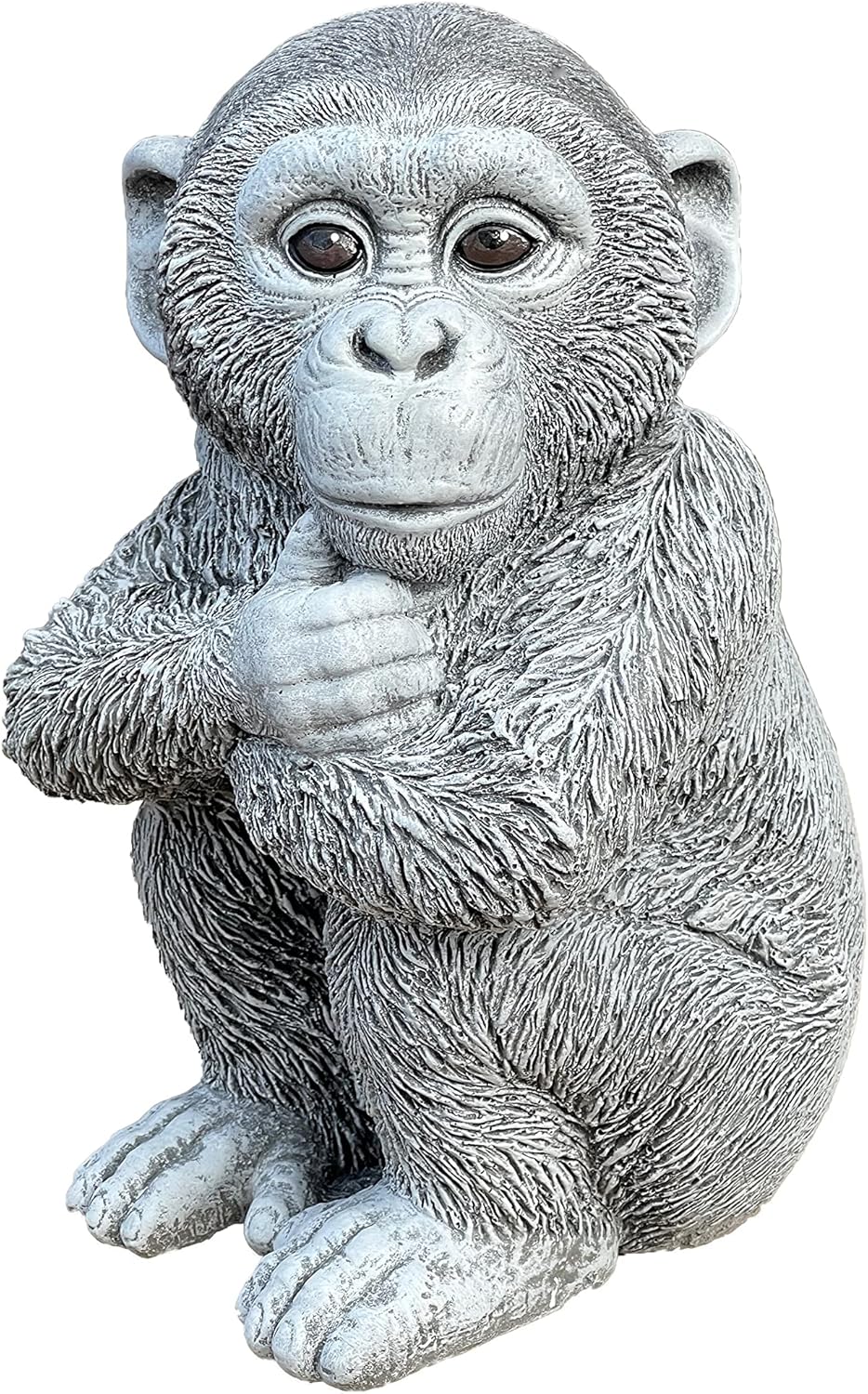 Stone and Style Statuette de jardin en pierre artificielle en forme de singe résistant au gel