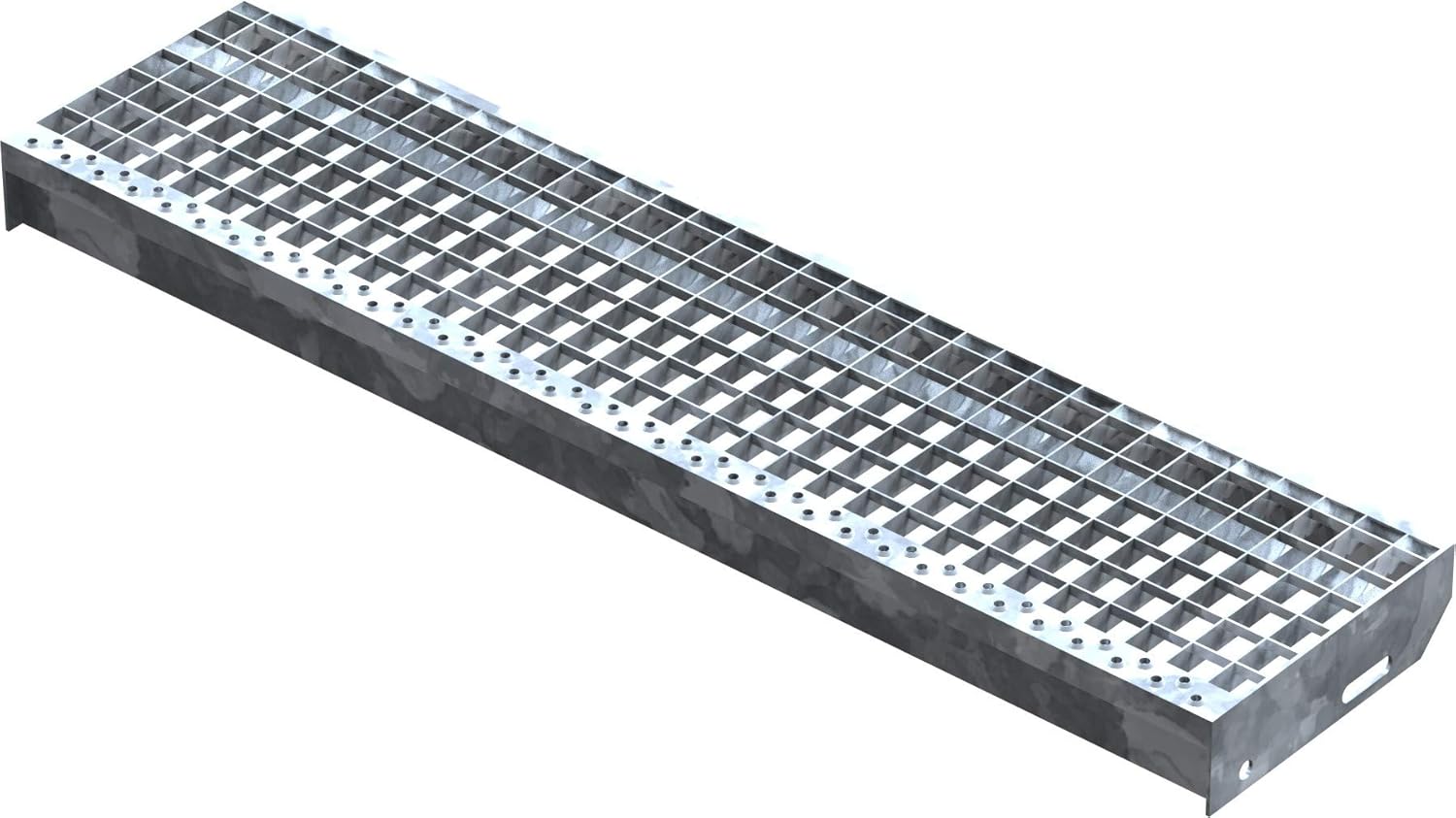 Marche perforée Acier (R11) XSL - Dimensions : 1000 x 240 mm - Maillage: 30/30 mm, Galvanisation, Conforme à la Norme DIN, Adapté aux escaliers de Secours