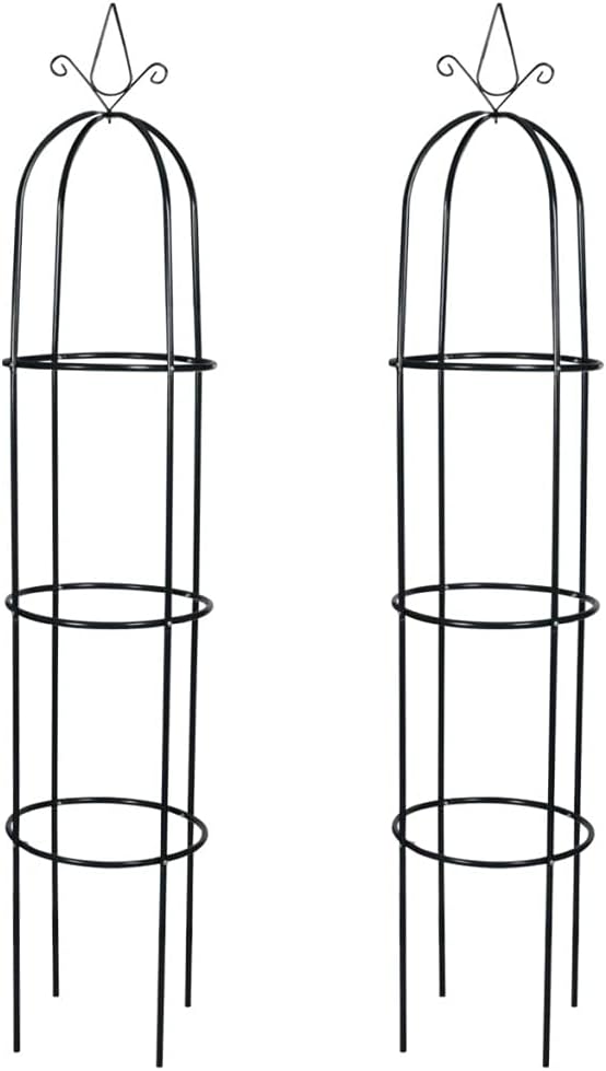 Kstyhome Arche de Jardin en Forme de Tour 2 pcs,Arche de Jardin en Fer,Arche Jardin,Support gloriette Fer forgé,pour Plantes grimpantes