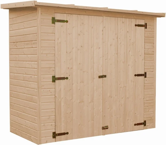 Abri à Outils en Bois Naturel - Stockage extérieur sans fenêtres H194x123x223 cm/2,1 m² Hangar en Bois Naturel - Atelier Rangement Outils - TIMBELA M348