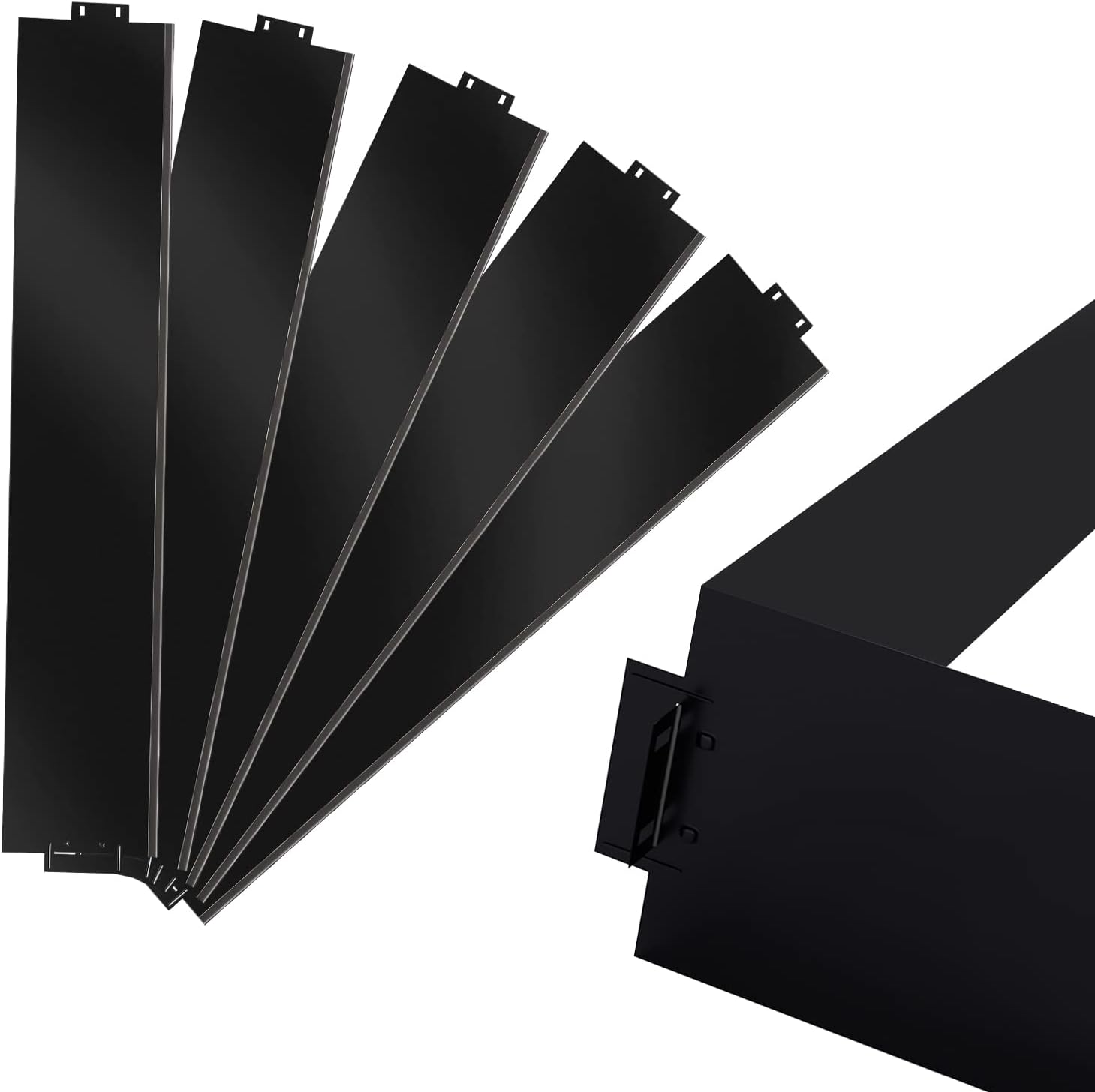 Sonnewelt Bordure de pelouse en métal galvanisé -Bordure de Parterre - 5 m, 10 m, 15 m, 20 m, 25 m, 30 m, 35 m, 40 m, 45 m, 50 m, Noir (Longueur 10 m - Hauteur 18 cm) Longueur 10m - Hauteur 18cm Noir