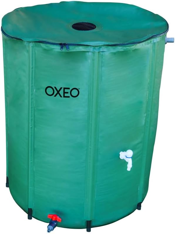 Réservoir récupérateur eaux de Pluie 550 litres cuve Souple PVC armé - Pliable - avec Robinet et Soupape de Décharge - Filtre