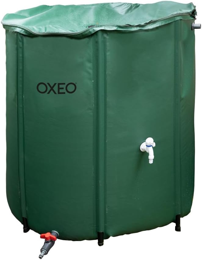 Réservoir récupérateur eaux de Pluie 800 litres cuve Souple PVC armé - Pliable - avec Robinet et Soupape de Décharge - Filtre