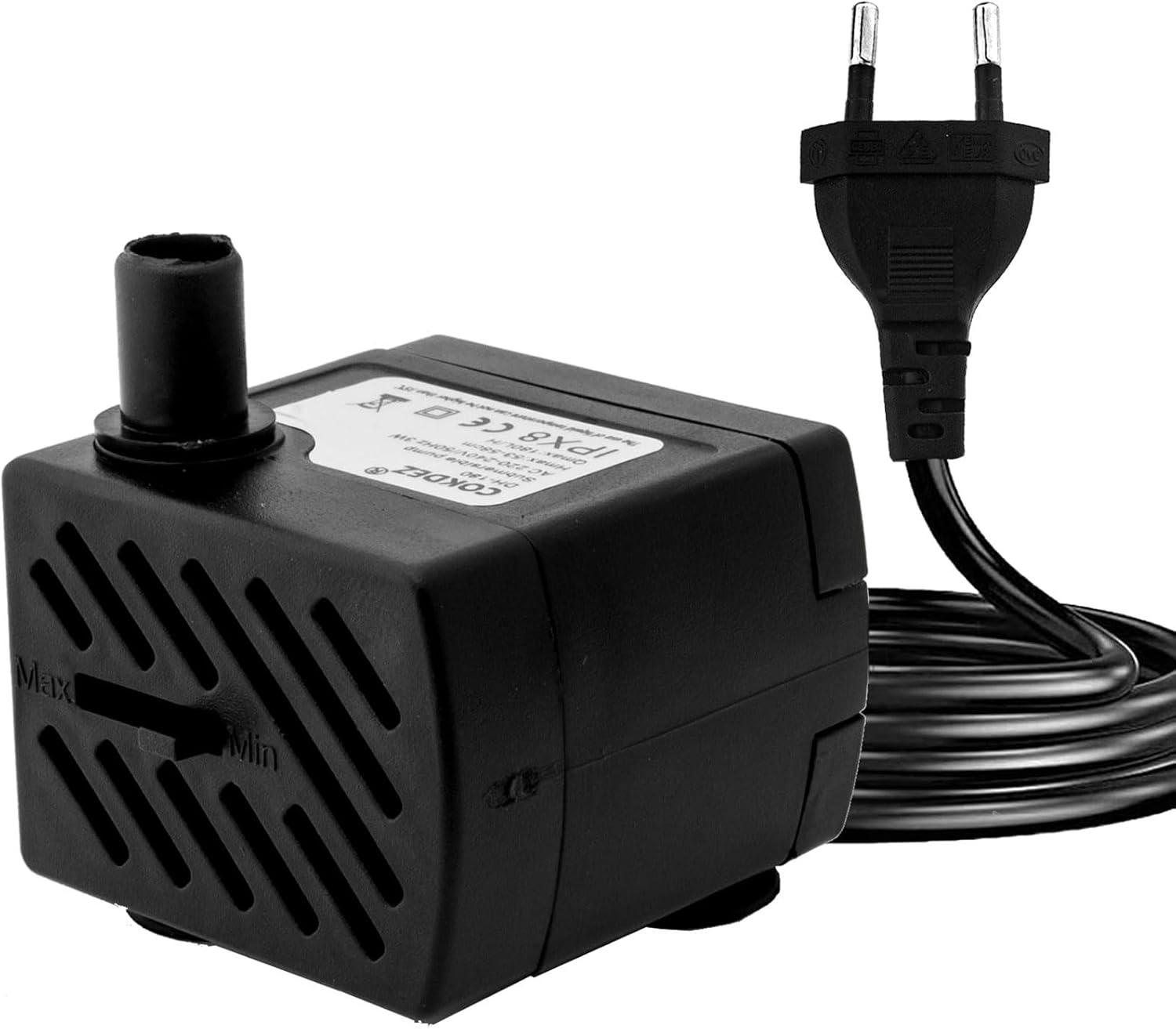 3W Mini pompe submersible, petite pompe de fontaine 180 L/H, pompes à eau extrêmement silencieuses pour aquariums, jeux d'eau, aquariums, fontaines de table, fontaines pour animaux de compagnie, fonta