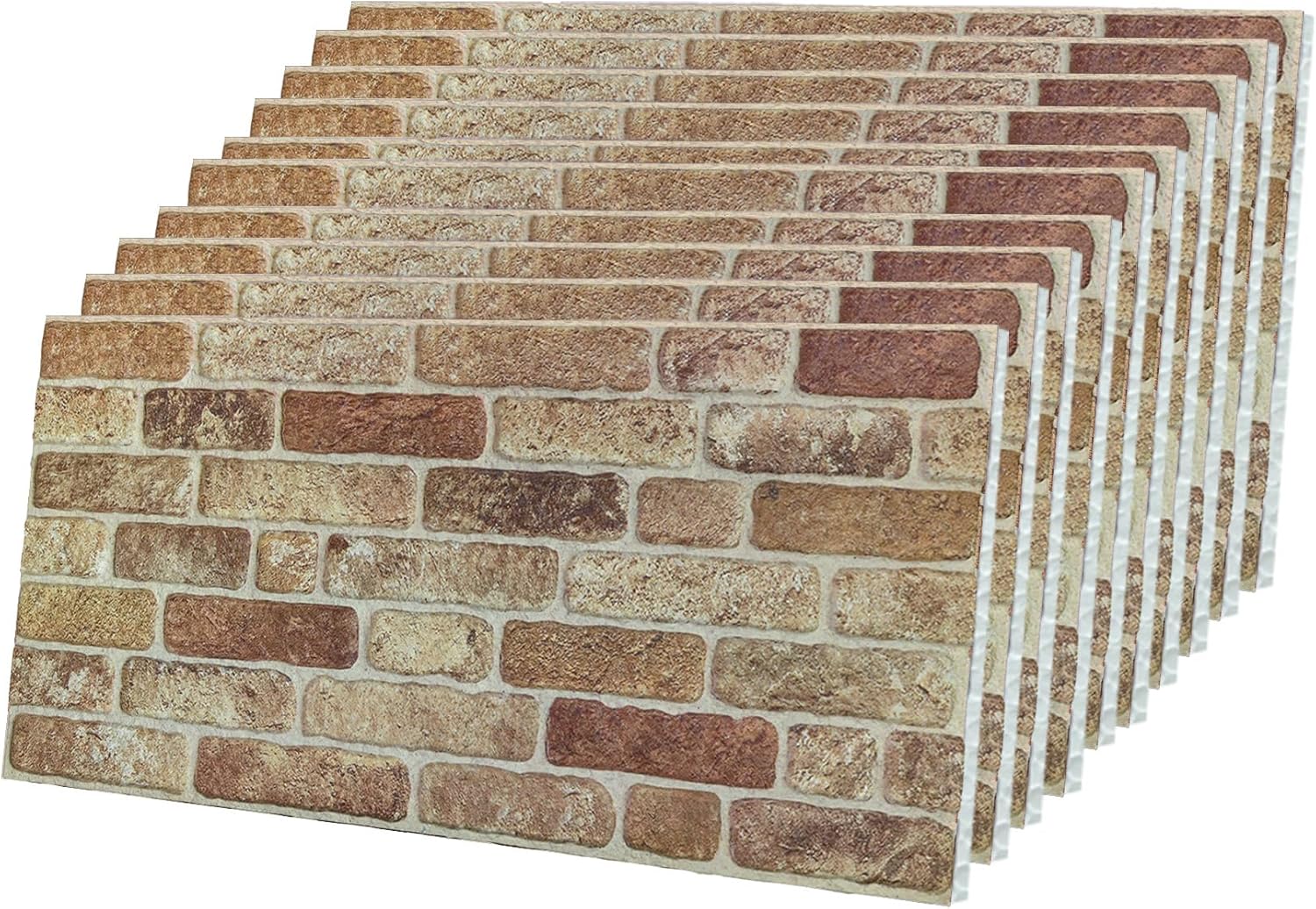 Lot de 10 panneaux muraux 3D en polystyrène imitation pierre - Pour cuisine, salle de bains, chambre à coucher, salon, mur arrière de cuisine et terrasse - Style ferme 10x Panneaux Bauerhausstil