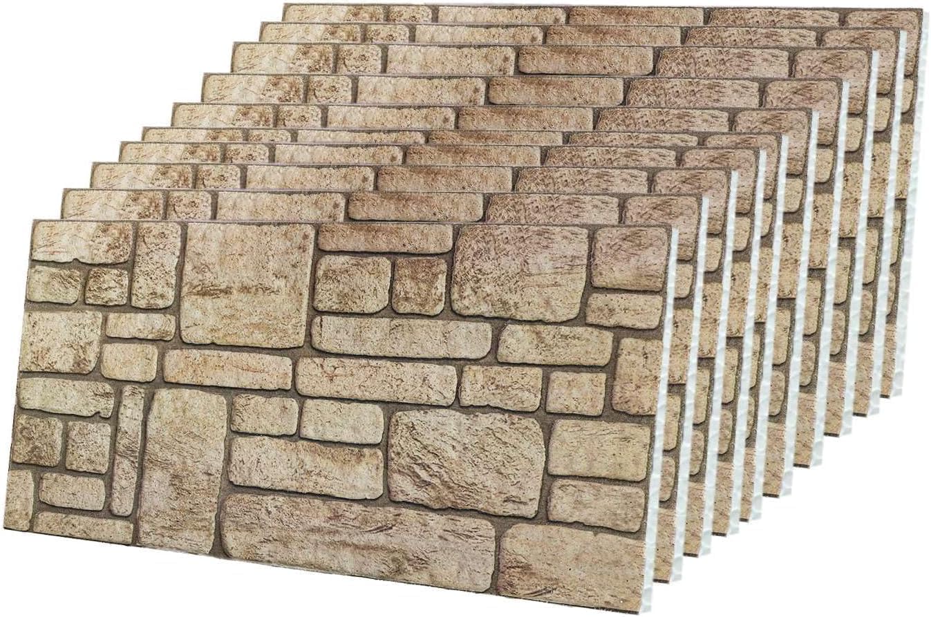 Revêtement mural imitation pierre polystyrène 3D, Pour cuisine, salle de bains, balcon, chambre à coucher, salon, mur arrière de cuisine et terrasse, Traces antiques, 10 panneaux 10x Panneaux Antike Spuren