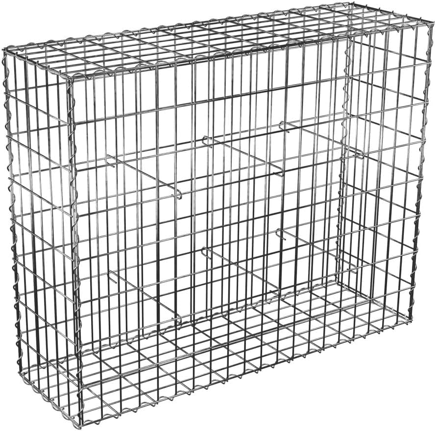 Gabion Dimensions 100x80x30cm - Mur avec Pierres - Mur de soutènement - Paroi Bordure de Jardin - avec Spirales et entretoises