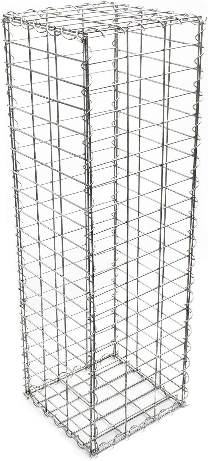 Gabion – 100 x 30 x 30 cm – Largeur maille 5 x 10 cm – Mur Paroi en pierre, Bordure de jardin, Espalier à Grillage métallique, Clôture, Panier – pour Jardinage, Paysagisme